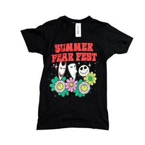 The Nightmare Before Christmas Black Summer Fear Fest Shirt Adult Size XS Masks